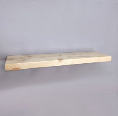 Handmade Wooden Rustic Floating Shelf 145mm Primed Length of 100cm