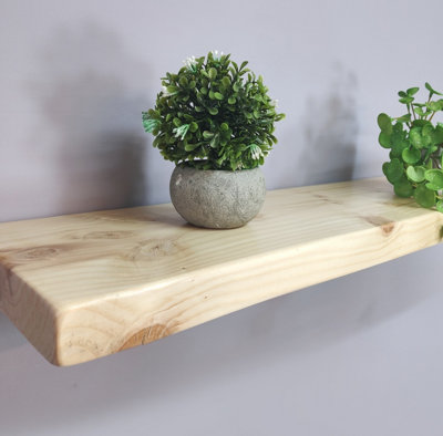 Handmade Wooden Rustic Floating Shelf 145mm Primed Length of 150cm