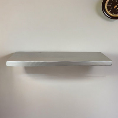 Handmade Wooden Rustic Floating Shelf 145mm Silver Length of 130cm