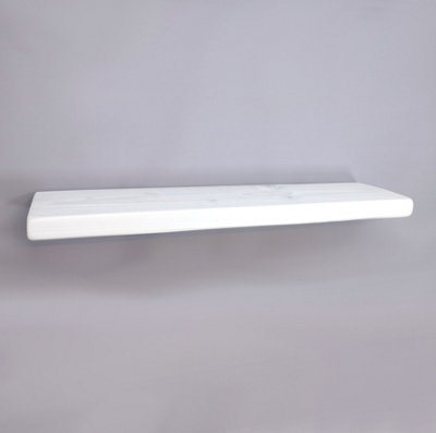 Handmade Wooden Rustic Floating Shelf 175mm White Length of 40cm