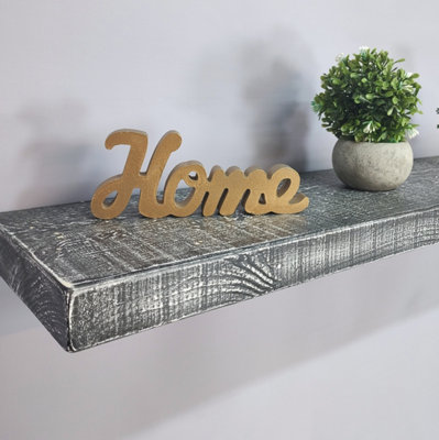 Handmade Wooden Rustic Floating Shelf 220mm Monochrome Length of 160cm - 3
