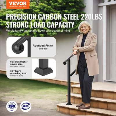 Handrails for Outdoor Steps, 2-3 Step Stair Hand Rail & Indoor Railing ...