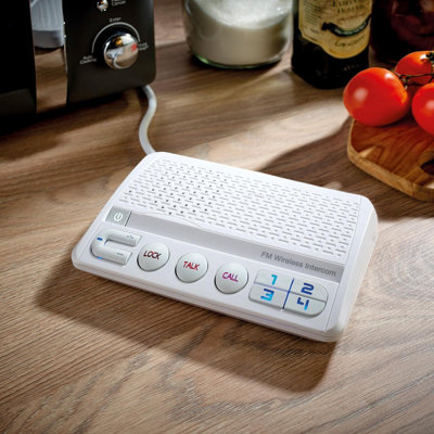 Handsfree 4-Channel Wireless Intercom Set with Volume Control - Portable Two Way Talk Communication System for Home or Office