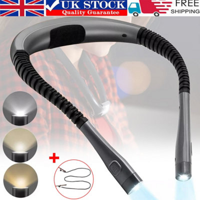 Handsfree LED Flexible Light USB Rechargeable Over Neck Book Reading Lamp Torch