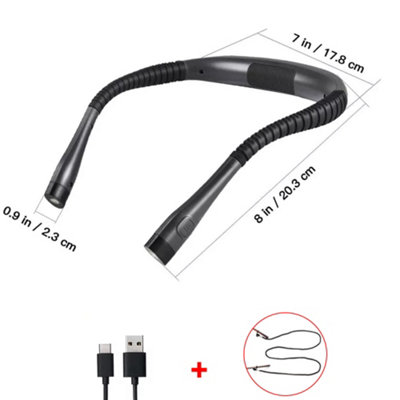 Handsfree LED Flexible Light USB Rechargeable Over Neck Book Reading Lamp Torch