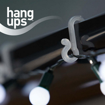 Hang ups 100 Clear Mini Plastic Gutter Hooks, Outdoor Light Hooks Clips