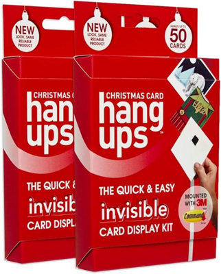 Hang Ups 2 x Card Display Kit with Wall mounted 3M Command Strips Holds Upto 100 Cards