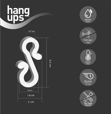 Hang Ups Clear Mini S Gutter Hooks 25/Pack