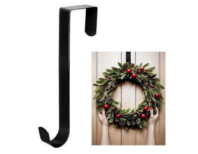 Hang Ups Over The Door Christmas Wreath Hanger Hook Black