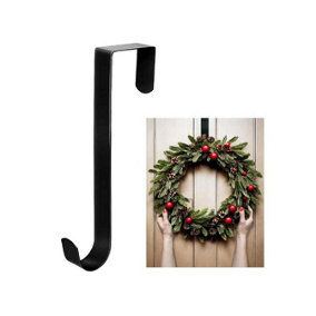 Hang Ups Over The Door Christmas Wreath Hanger Hook Black