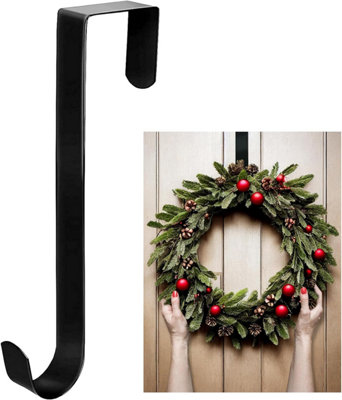 Hang Ups Over The Door Christmas Wreath Hanger Hook Black