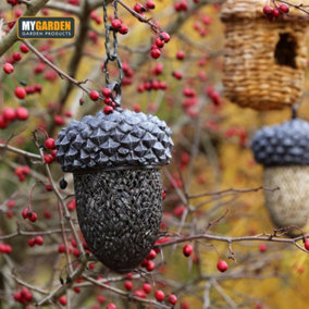 Hanging Acorn Shaped Metal Bird Feeder Nuts & Seeds