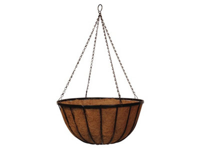 Hanging Basket/Hanging Cauldron Planter - 12" with coco liner