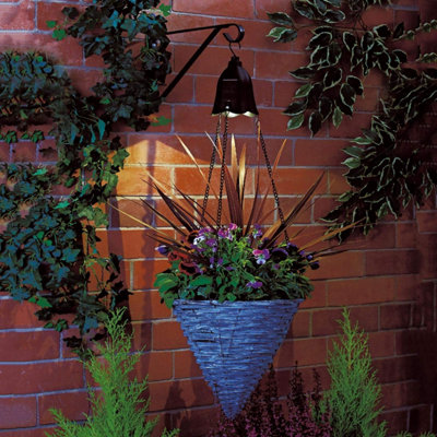 Hanging Basket Solar Powered Lights - Outdoor Garden Planter Spot Lights with Chain Weather-Resistant