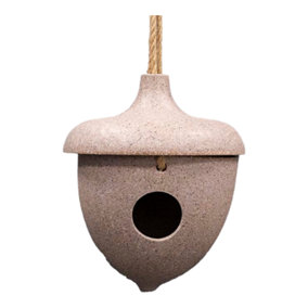 Hanging Bird House Made with Nut Husks Earthy Sustainable