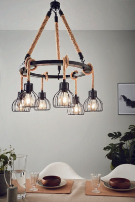 Black rope deals chandelier