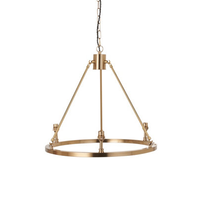 Hanging Ceiling Pendant Light - Elegant Aged Brass Design with Adjustable Height