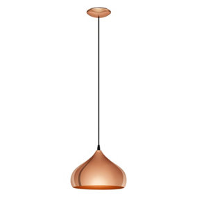 Hanging Ceiling Pendant Light Polished Copper 1 x 60W E27 Hallway Feature Lamp