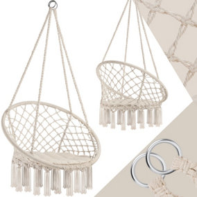 Hanging Chair Jane - with cushion, stable and durable - beige
