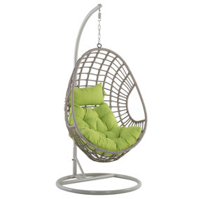 Hanging Chair with Stand PE Rattan Beige ARPINO