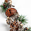 Hanging Decoration with Jingle Bells Wooden Sticks, Berries and Pinecones Christmas Home Wall Door 50 CM Rustic