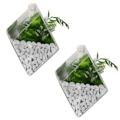 Hanging Diamond Glass Terrarium - Set of 2