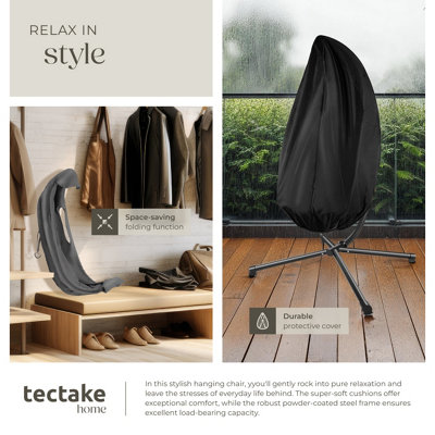 Hanging Egg Chair Anika - with frame and extra thick seat cushion