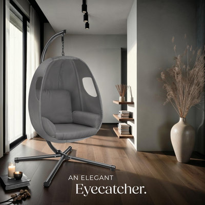 Hanging Egg Chair Anika - with frame and extra thick seat cushion