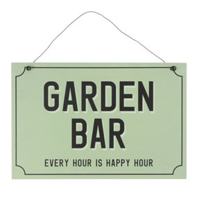 Hanging Garden Bar Sign "Every Hour IS A Happy Hour". H20 x W30 cm - Wooden