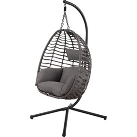 Hanging Garden Swing Egg Chair Indoor Outdoor Patio Seat Grey Modern Furniture