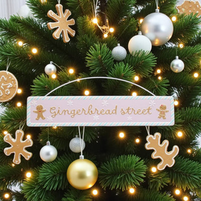 Hanging Gingerbread Street Christmas Sign