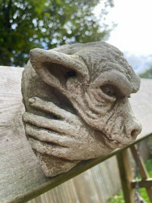 Hanging Gremlin Stone Statue Outdoor Garden Ornament British Made ...