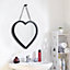 Hanging Heart Mirror/Decorative Vanity Mirror (Black, 44.5 x 44.5 cm)