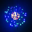 Hanging LED Starburst Light - Battery Powered Indoor Outdoor Decoration with 80 Multicoloured LEDs & 9 Light Settings - H40cm