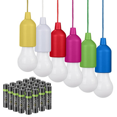 Hanging Lights Portable for Home, Camping and Garden LED (6-Pack) plus 24 x AAA Rechargeable Batteries
