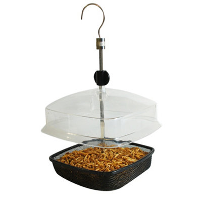 Hanging Mealworm Bird Feeder With Canopy