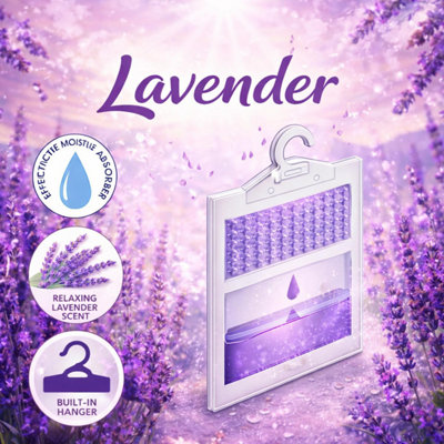 Hanging Moisture Absorber Dehumidifier Fresh Linen Lavender Wardrobe ...
