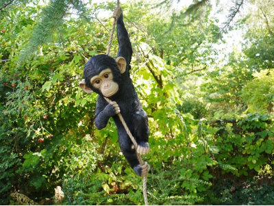 Hanging Monkey Garden Ornament, Decorative Tree Rope Monkey, Indoor ...