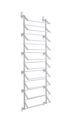 Hanging Over-Door 10 Tier Shoe Rack in White - 4