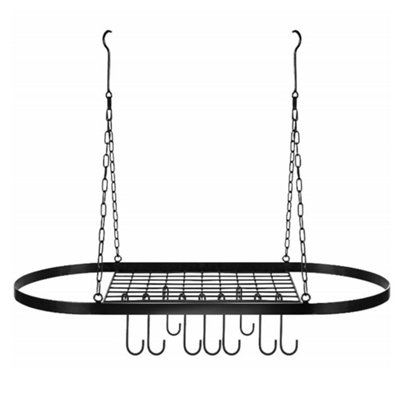 Hanging Pan Rack Pot Holder Kitchen Storage Organizer Stand with Hooks