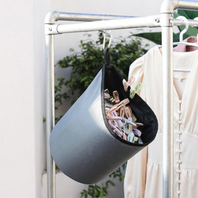 Hanging Peg Bag Clothespin Holder Pegs Hanger Laundry Basket Storage Organiser
