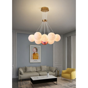 Hanging Pendant Light 3D Printed Ceiling Chandelier Chandelier Ceiling Night Light Universe Planet Moon LED