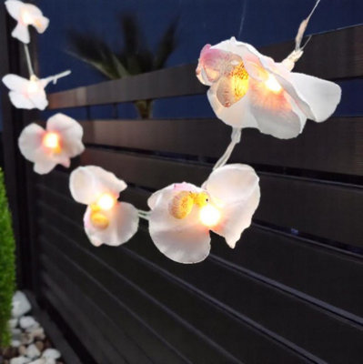 Hanging Solar Orchid String Lights Garden