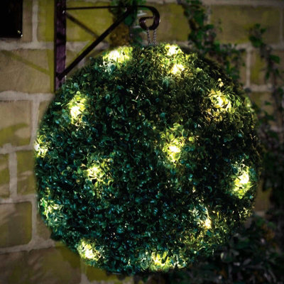 Hanging Solar Topiary Ball - Green