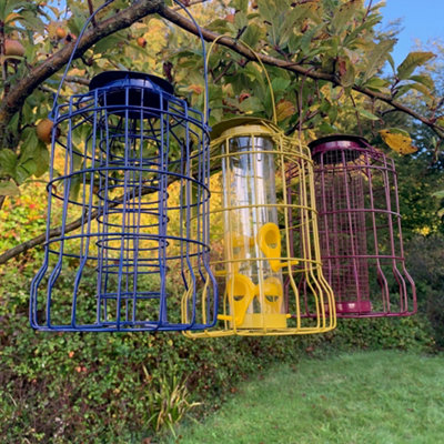 Hanging Squirrel Proof Nut, Seed & Fat Ball Bird Feeders (Set of 3