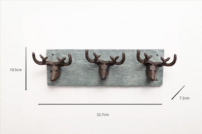 Hanging Stags Head Hook Plaque - 4
