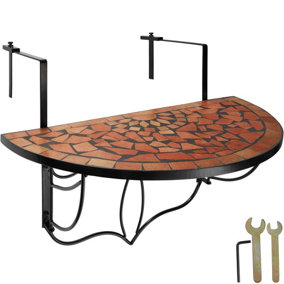 Hanging table with mosaic pattern (75x65x62cm) - terracotta