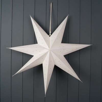 Hanging White Paper Star Christmas Decoration | DIY at B&Q