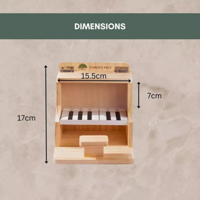 Hanging Wooden Bird Feeder Piano Novelty Feeding Station Bird House Garden