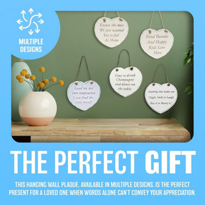 Hanging Wooden Heart Shaped Plaque Home Decoration Message Good Mums ...